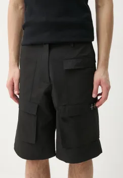 Heliot Emil pantaloni scurti barbati, culoarea negru, PRESS25_M_10_163_BLK01_CO imagine