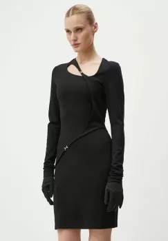 Heliot Emil rochie culoarea negru, mini, mulata, W.11.062.BLK01 imagine