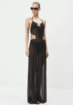 Heliot Emil rochie de matase culoarea negru, maxi, drept, W.11.058.BLK01 imagine