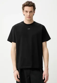 Heliot Emil tricou barbati, culoarea negru, neted, SS25_M_09_114_BLK01_CO imagine