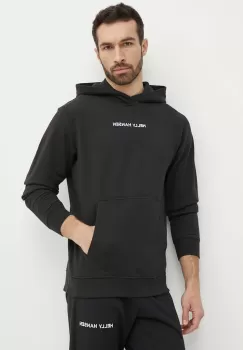 Helly Hansen bluza barbati, culoarea negru, cu gluga, cu imprimeu, 53533 imagine