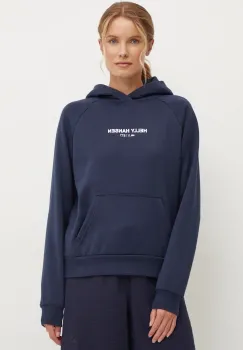 Helly Hansen bluza COTTTON FLEECE femei, culoarea albastru marin, cu gluga, neted, 54161 imagine