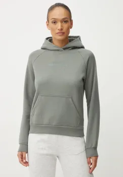 Helly Hansen bluza COTTTON FLEECE femei, culoarea verde, cu gluga, neted, 54161 imagine