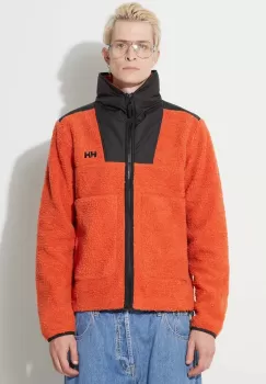 Helly Hansen bluza EXPLORER PILE JACKET barbati, culoarea portocaliu, uni 53987 imagine