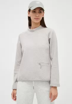 Helly Hansen bluza femei, culoarea gri, neted imagine