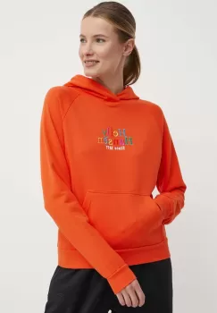 Helly Hansen bluza femei, culoarea portocaliu, cu gluga, cu imprimeu, 54239 imagine