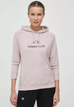 Helly Hansen bluza femei, culoarea roz, cu gluga, cu imprimeu, 63427 imagine
