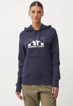 Helly Hansen bluza NORD GRAPHIC femei, culoarea albastru marin, cu gluga, cu imprimeu, 62981 imagine