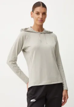 Helly Hansen bluza VERGLAS LIGHT femei, culoarea bej, cu gluga, melanj, 62964 imagine