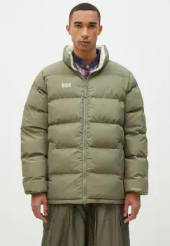 Helly Hansen geaca cu doua fete barbati, culoarea verde, de iarna imagine
