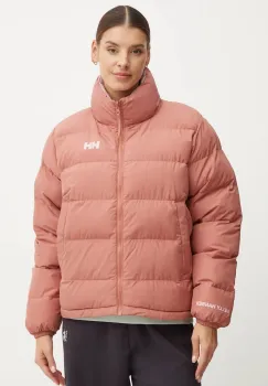 Helly Hansen geaca cu doua fete femei, culoarea roz, de iarna, oversize imagine