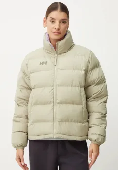 Helly Hansen geaca cu doua fete femei, culoarea verde, de iarna, oversize imagine