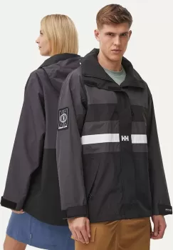 Helly Hansen geaca culoarea negru, de tranzitie, oversize imagine