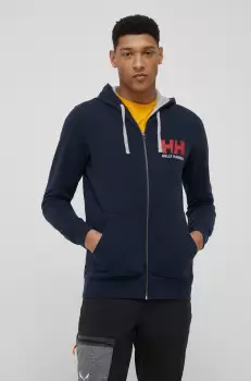 Helly Hansen hanorac de bumbac barbati, culoarea albastru marin, cu imprimeu imagine