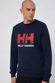 Helly Hansen Hanorac de bumbac barbati, culoarea albastru marin, material neted imagine