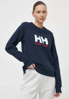 Helly Hansen hanorac de bumbac femei, culoarea albastru marin, cu imprimeu, 34462 imagine