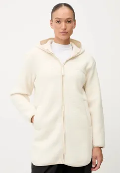 Helly Hansen hanorac fleece MAUD PILE culoarea bej, cu gluga, uni, 54623 imagine