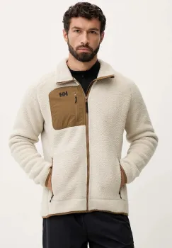 Helly Hansen hanorac fleece PANORAMA culoarea bej, uni, 49460 imagine