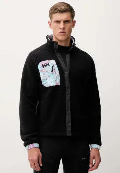 Helly Hansen hanorac fleece PANORAMA culoarea negru, uni, 63348 imagine
