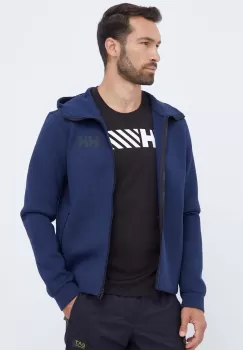 Helly Hansen hanorac Hydropower Ocean 2.0 culoarea albastru marin, cu gluga, cu imprimeu imagine