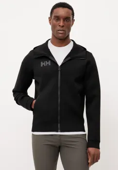 Helly Hansen hanorac Hydropower Ocean 2.0 culoarea negru, cu gluga, neted, 34264. imagine