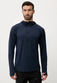 Helly Hansen hanorac in aer liber SHINE SOLEN culoarea bleumarin, cu gluga, uni, 49571 imagine