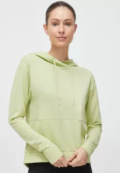 Helly Hansen hanorac Lifa Tech femei, culoarea verde, cu gluga, neted imagine