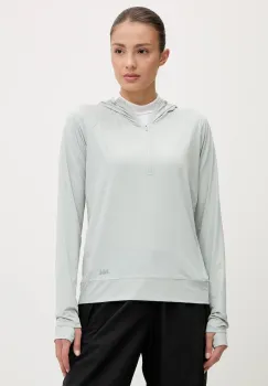 Helly Hansen hanorac Shine Solen culoarea turcoaz, cu gluga, uni, 49576 imagine