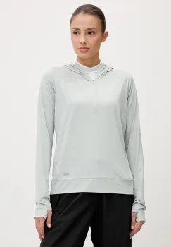 Helly Hansen hanorac Shine Solen culoarea turcoaz, cu gluga, uni, 49576 imagine