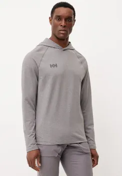 Helly Hansen hanorac Tyri culoarea gri, cu gluga, neted, 63399 imagine