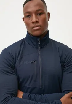 Helly Hansen hanorac Versalite Fleece culoarea albastru marin, neted, 49550 imagine