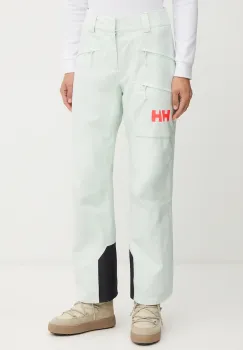 Helly Hansen pantaloni de schi POWDERQUEEN culoarea verde, 65925 imagine