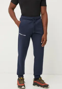Helly Hansen pantaloni de trening Cotton Fleece culoarea albastru marin, neted, 54163 imagine