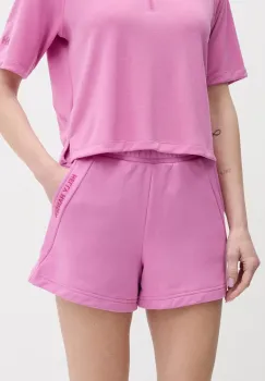 Helly Hansen pantaloni scurti femei, culoarea violet, cu imprimeu, high waist, 54081 imagine