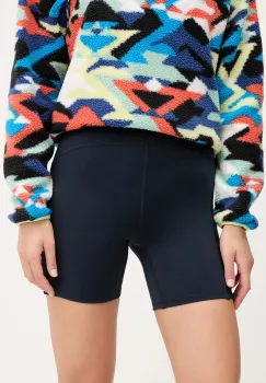 Helly Hansen pantaloni scurti HP femei, culoarea albastru marin, neted, high waist, 34316 imagine