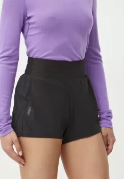 Helly Hansen pantaloni scurti outdoor Tech culoarea negru, neted, high waist, 48551 imagine