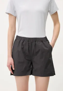 Helly Hansen pantaloni scurti outdoor Vetta culoarea gri, neted, high waist, 63184 imagine