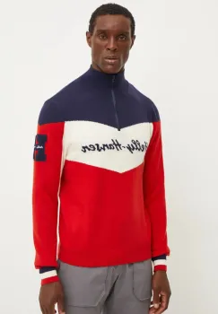 Helly Hansen pulover Apres barbati, culoarea rosu, cu turtleneck, 66025 imagine