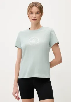 Helly Hansen tricou din bumbac CORE GRAPHIC femei, culoarea verde, 54592 imagine