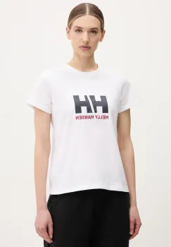 Helly Hansen tricou din bumbac HH LOGO femei, culoarea alb, 54593 imagine