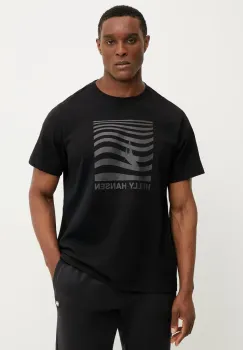Helly Hansen tricou din bumbac SHORELINE barbati, culoarea negru, cu imprimeu, 54601 imagine