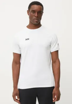 Helly Hansen tricou HP OCEAN barbati, culoarea alb, cu imprimeu, 34418 imagine