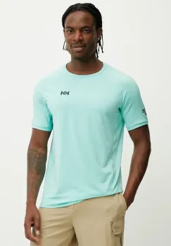 Helly Hansen tricou HP OCEAN barbati, culoarea turcoaz, cu imprimeu, 34418 imagine