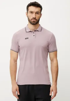 Helly Hansen tricou polo barbati, culoarea roz, neted imagine