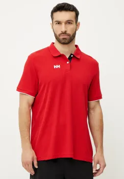 Helly Hansen tricou polo OCEAN barbati, culoarea rosu, cu imprimeu, 34367 imagine