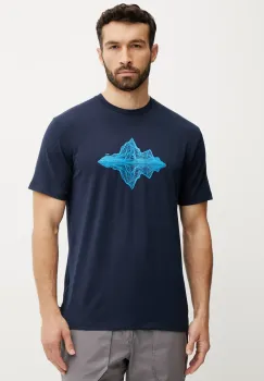 Helly Hansen tricou SKOG RECYCLED GRAPHIC barbati, culoarea albastru marin, cu imprimeu, 63082 imagine