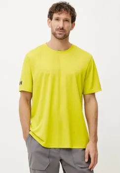 Helly Hansen tricou sport Tech culoarea galben, neted, 49584 imagine
