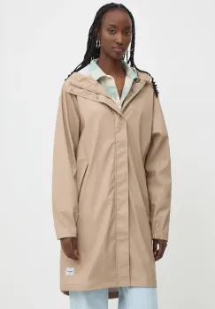 Herschel geaca de ploaie femei, culoarea bej, de tranzitie imagine