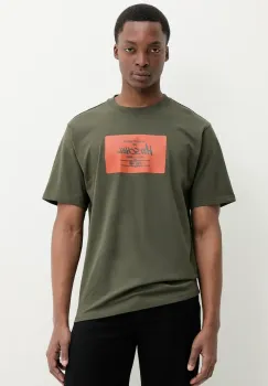 Herschel tricou din bumbac culoarea verde, cu imprimeu, 50548-01572 imagine