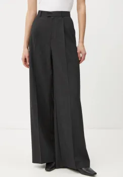 Herskind pantaloni din lana Kelly culoarea negru, lat, high waist, 5405134 imagine